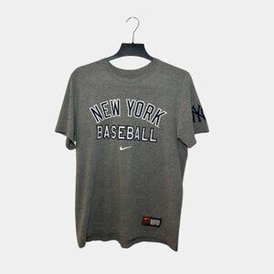 Nike New York Yankees Baseball T-Shirt Grey Mens L MLB Genuine Team